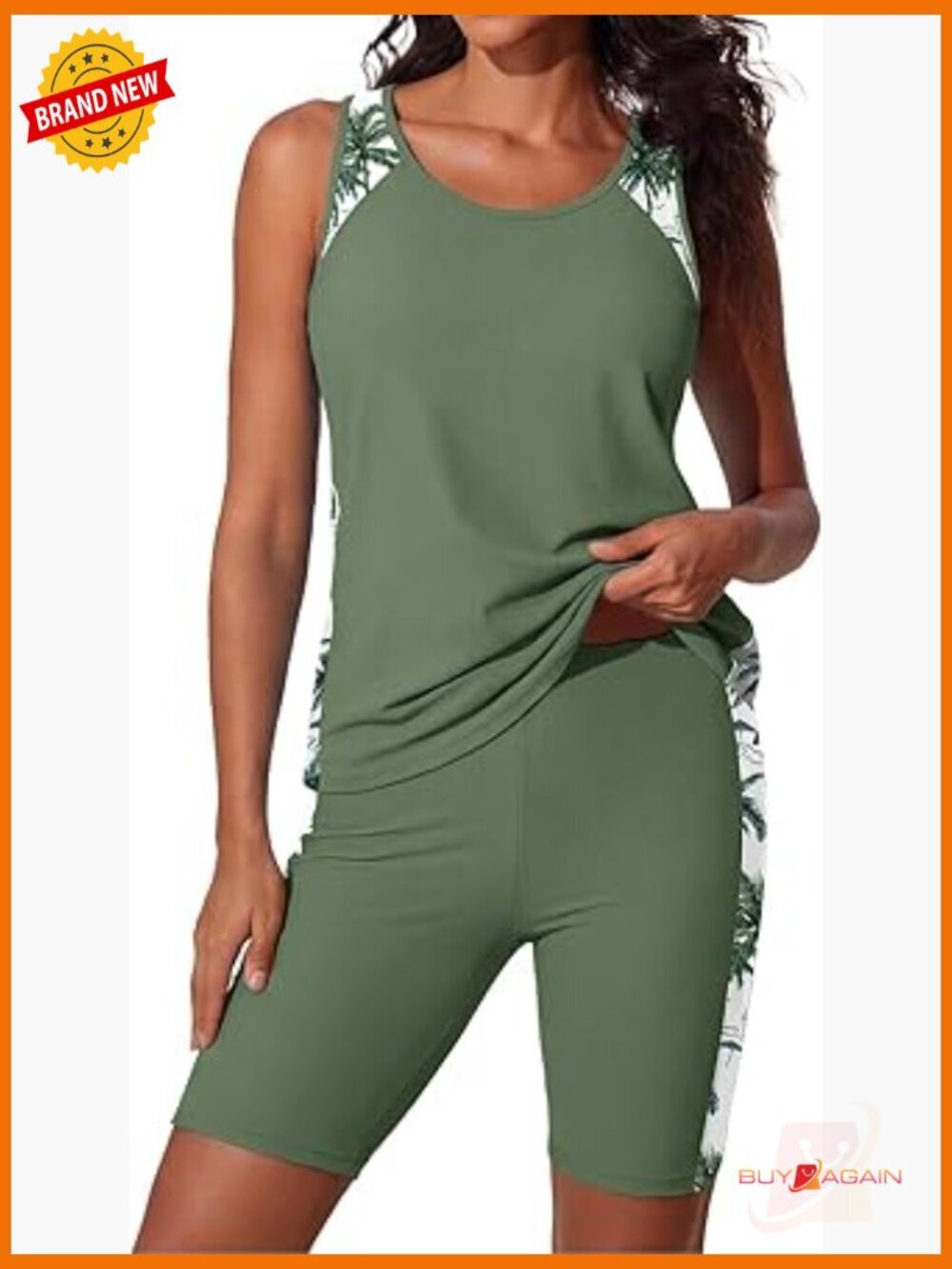 Tankini Swimsuits with Boy-Leg Shorts and Pockets UPF 25